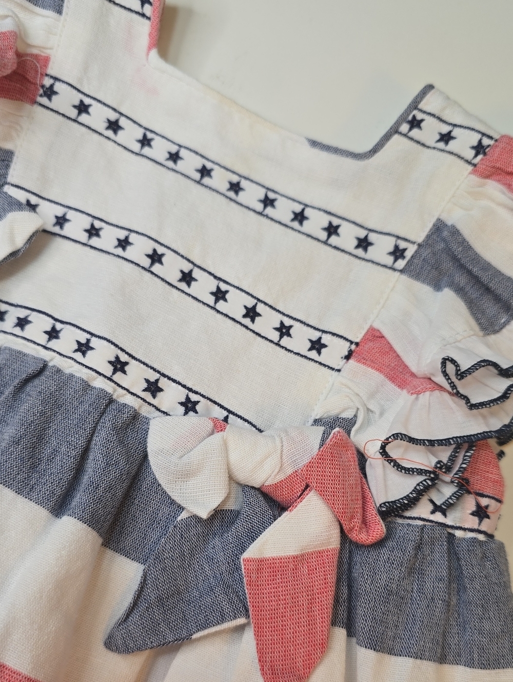 Red, Blue & White Striped Ruffle Dress - Picture 2 of 5
